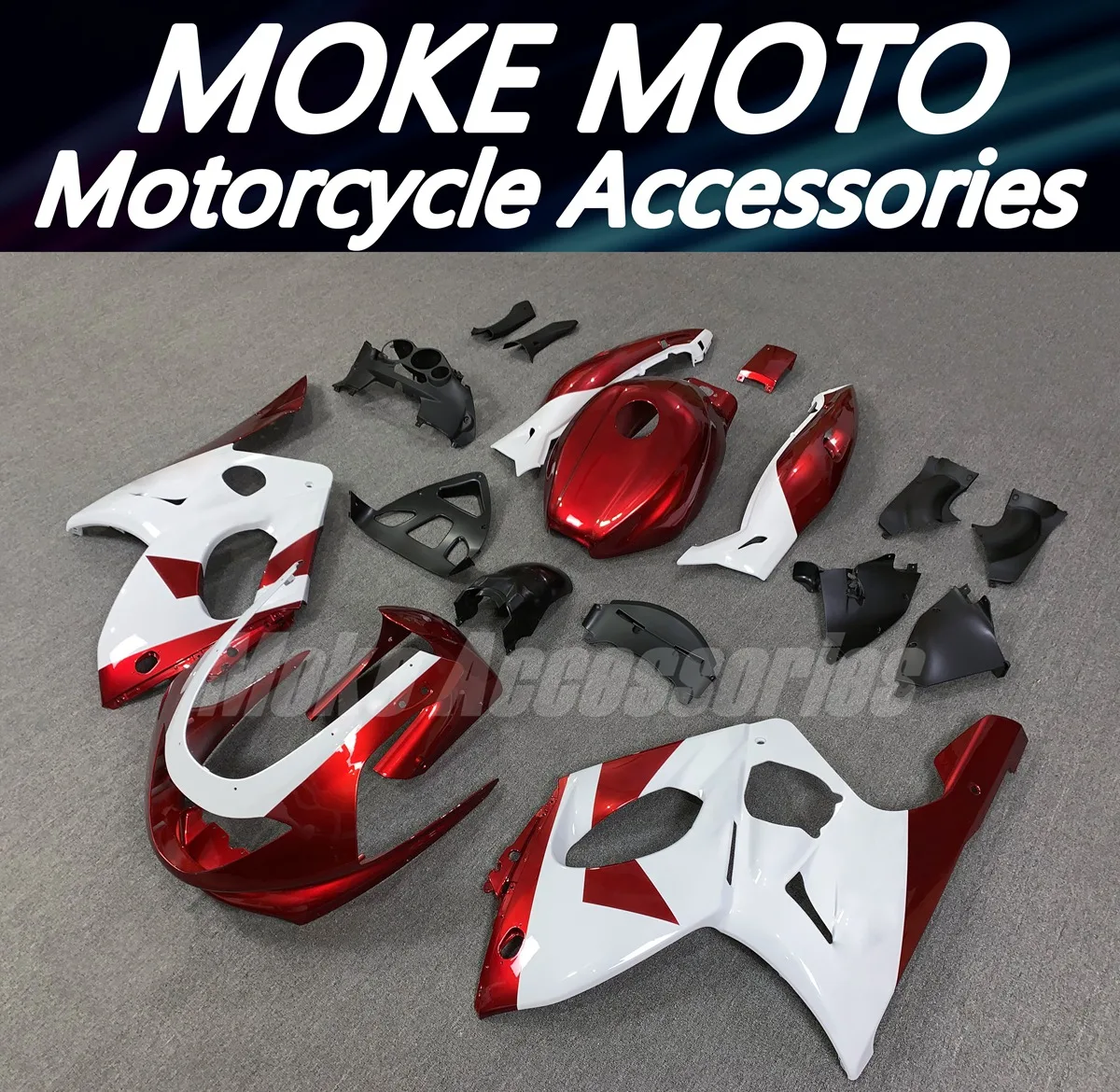 

Комплект кузова мотоцикла Moke moto для Yzf600r 1997 1998-2005 2006 2007, комплект обтекателей, подходит для инъекций ABS, новый белый, красный