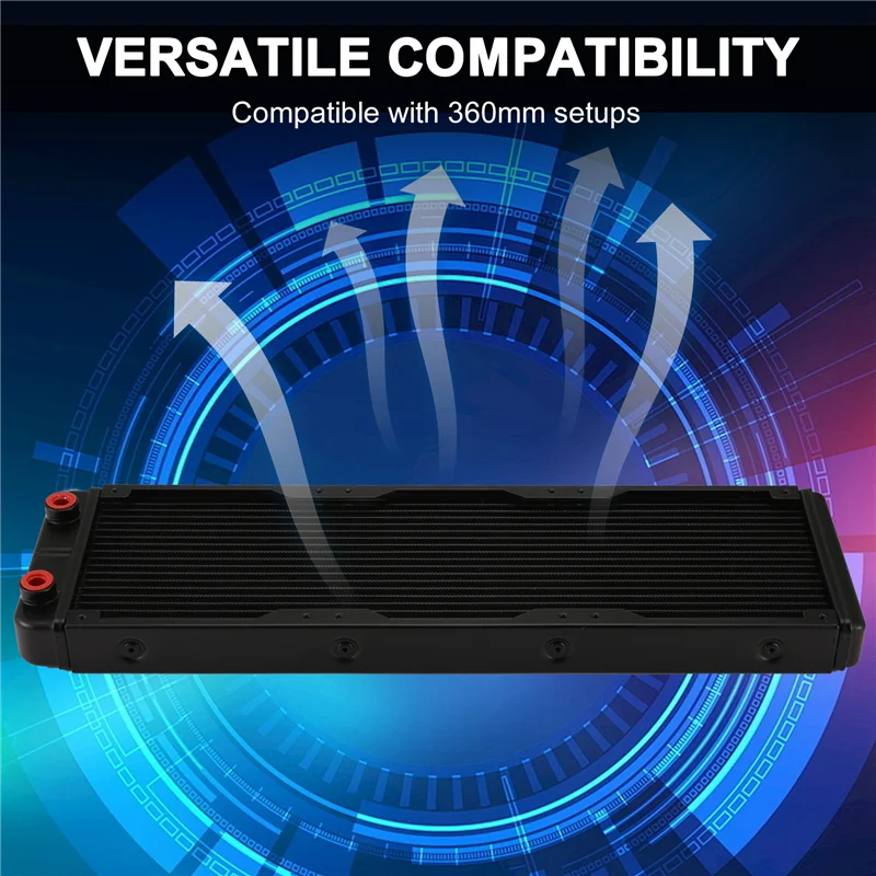 

Water Cooling Aluminum Radiator 18 Pipe 360Mm Heat Sink For Computer Heatsink Exchanger Liquid Cooler