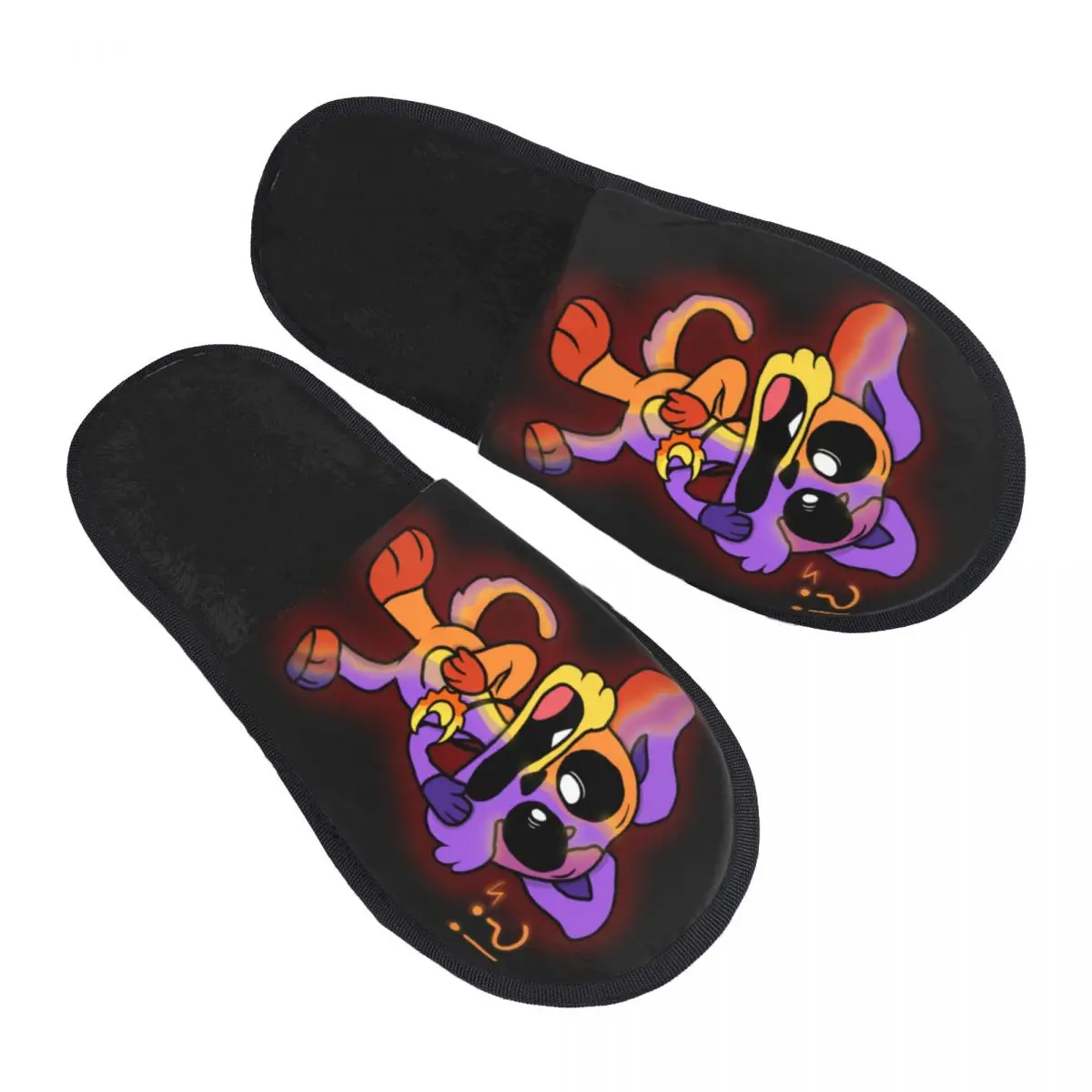 Custom Smiling Big Mouth Critters House Slippers Women Comfy Memory Foam Scarry Animated Game Slip On Bedroom Slipper Shoes