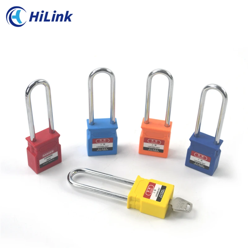 Safety LOTO High Quality Multicolor 76mm Long Tough Steel Shackle Padlock With Alike Key Or Differ Key