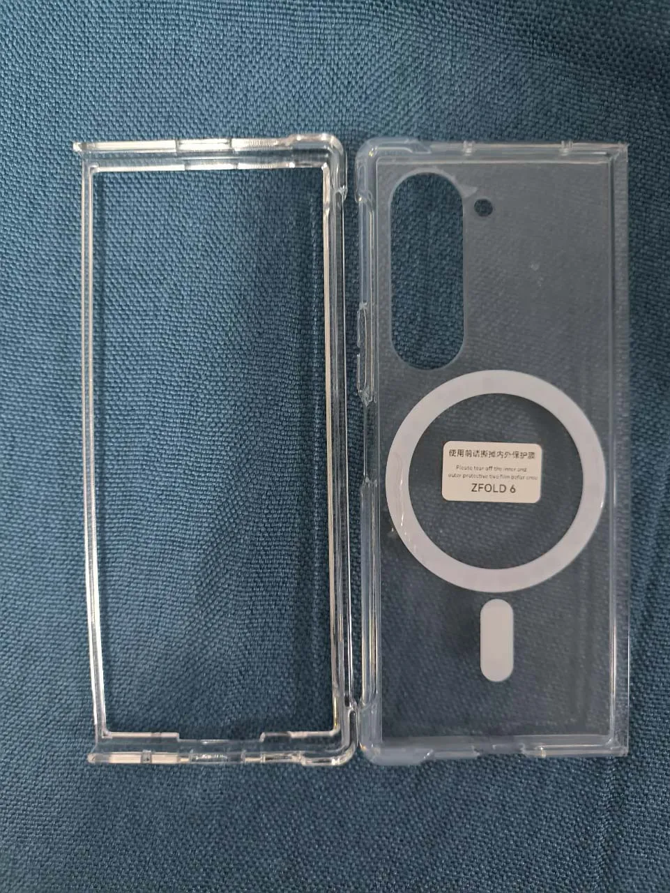 حافظة شحن لاسلكية Magsafe لهاتف سامسونج جالاكسي Z Fold 7 6 5 4 3 Z Fold3 Fold4 Fold5 Fold6 غطاء خلفي شفاف مقاوم للصدمات #2