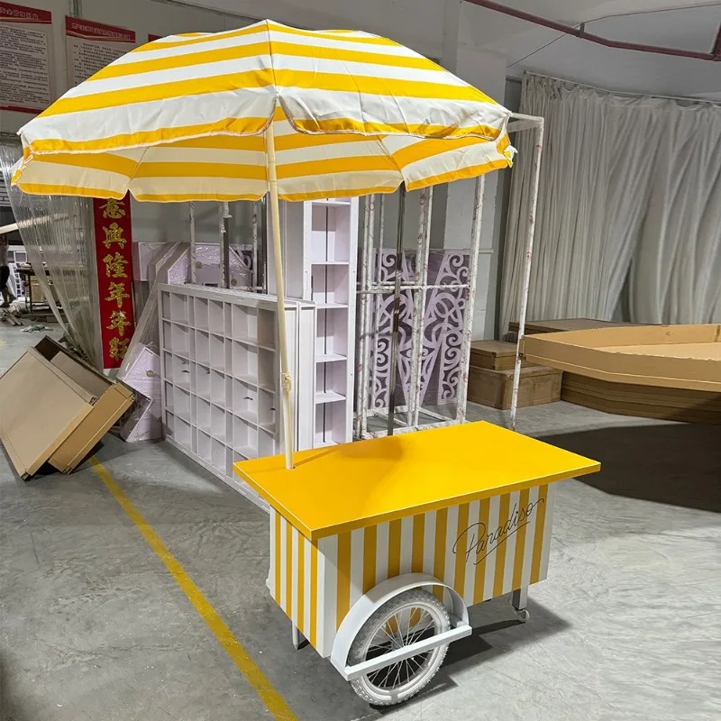 Fancy design acrylic beach dessert food cart wedding candy cart party decoration