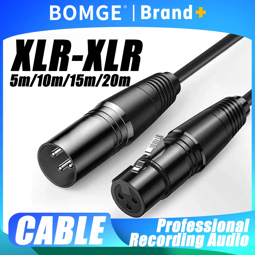 

Кабель XLR аудио, 3-контактный XLR (штекер-гнездо), удлинительный кабель для микрофона, для микшеров, усилителей, звуковых систем, сбалансированный XLR-кабель