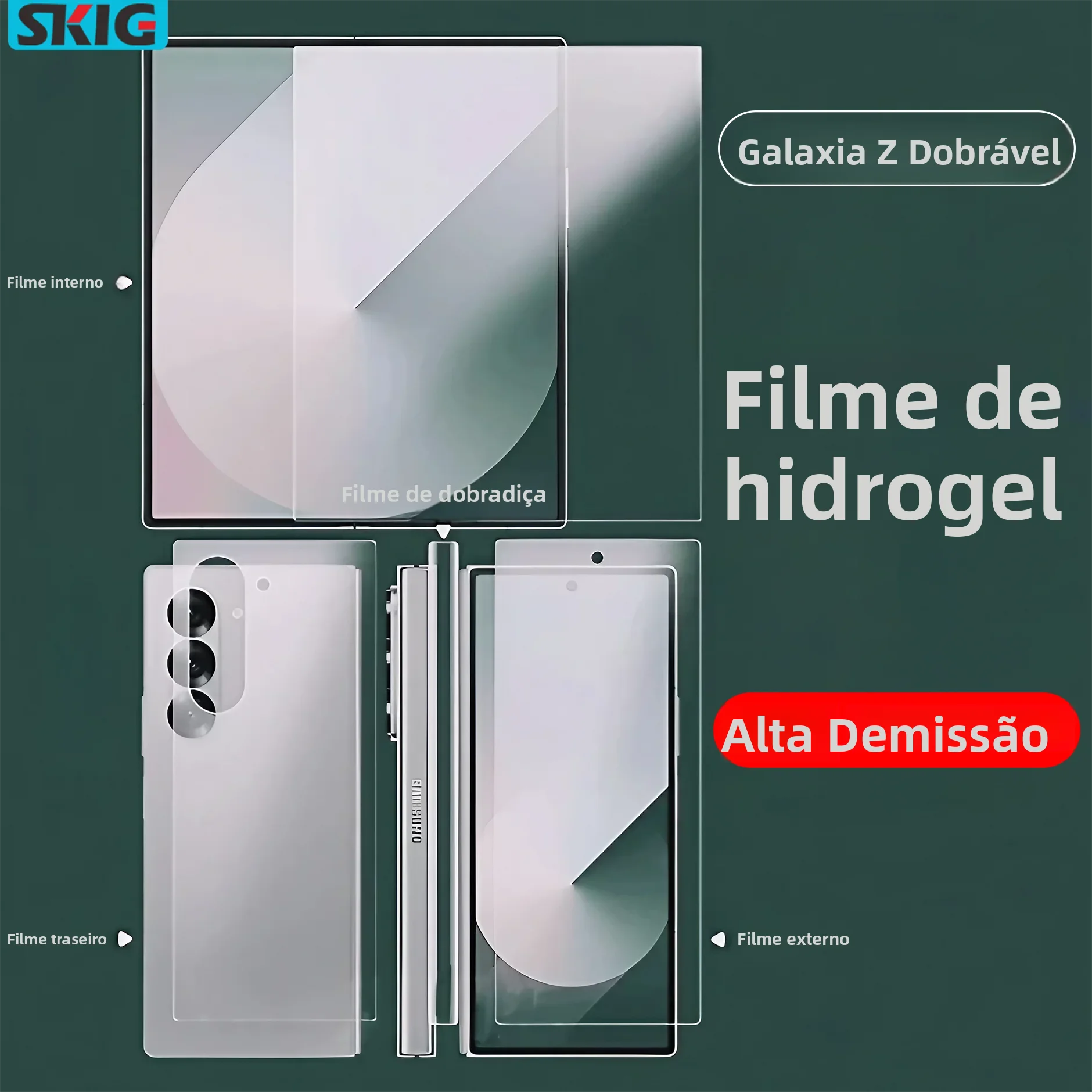 Película de Hidrogel TPU Macia para Samsung Galaxy Z Fold 7 6 5 4 3 2 SE 5G, Adesivo de Dobradiça Interna e Externa, Protetor de Tela de Corpo Inteiro