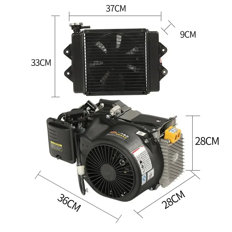 4KW 5KW 6KW Electric Vehicle Range Extender Low Noise Portable Generator DC 48V 60V 72V for Four Wheeler