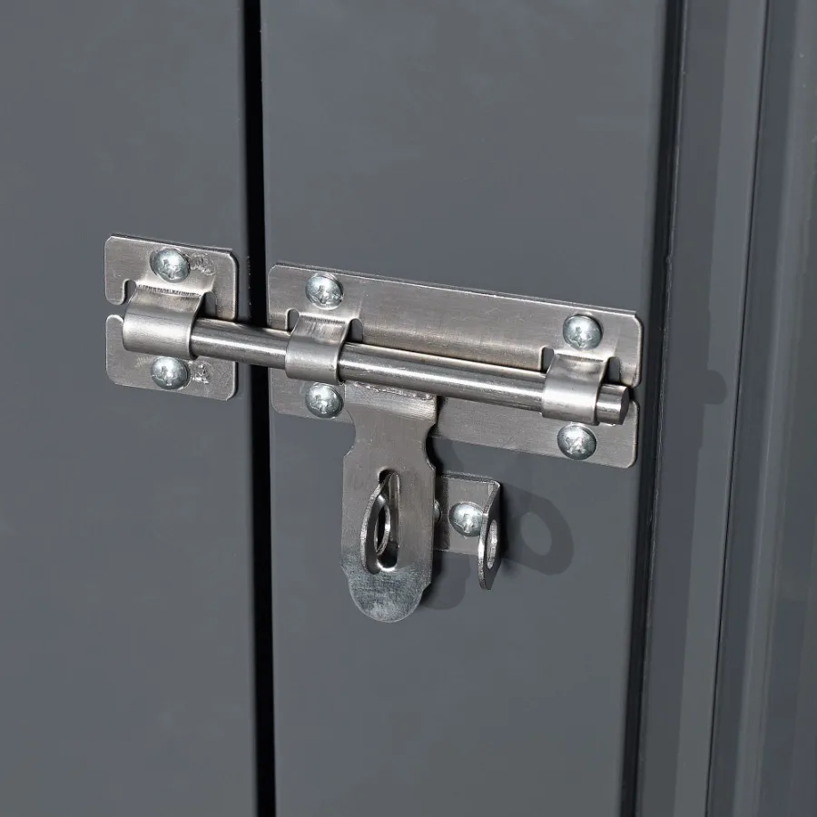 

Наружные навесы 6 футов x 8 футов для наружного хранения, металлический антикоррозийный домик для инструментов с запираемыми дверными вентиляционными отверстиями для воды