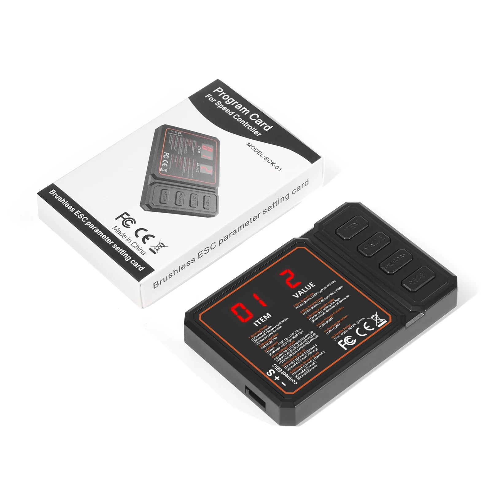 

25A-120A ESC Programming Card Waterproof RC Car Program Card Motor Multiple Protection Convenient Dustproof for RC Car Crawler