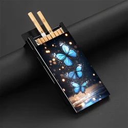 Butterfly Glamorous Aluminum Men's Cigarette Case with Exquisite Animal Design - Perfect Gift for Slim Cigarettes, Street Style