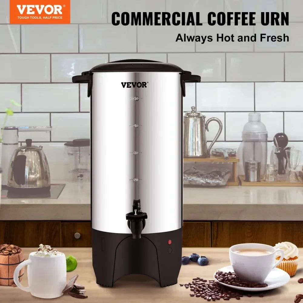 VEVOR Commercial Coffee Urn  Stainless Steel Large Coffee Dispenser Electric Coffee Maker Urn For Quick Brewing