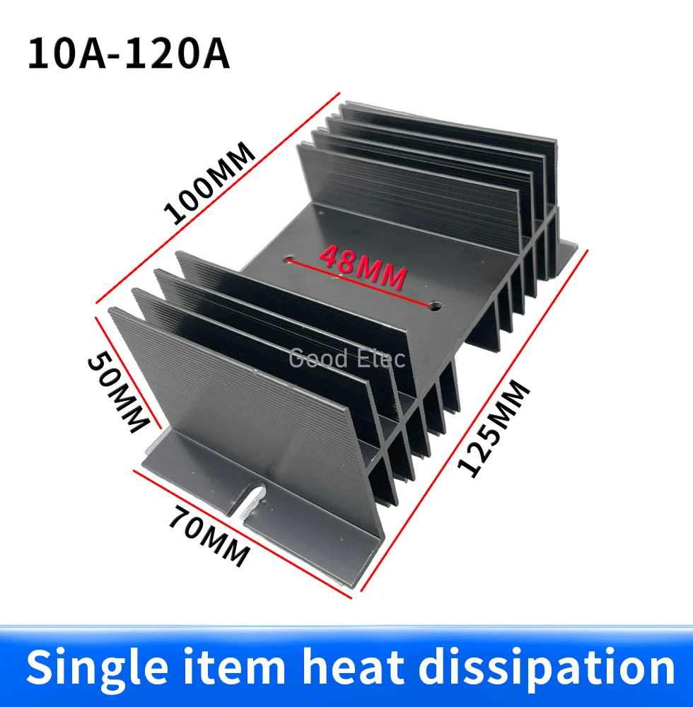 Aluminum Heat Sink Dissipation Radiator Rail Mount Suitable for Single Phase Solid State Relay SSR-40DA 10A 25A 40A 60A 80A SSR