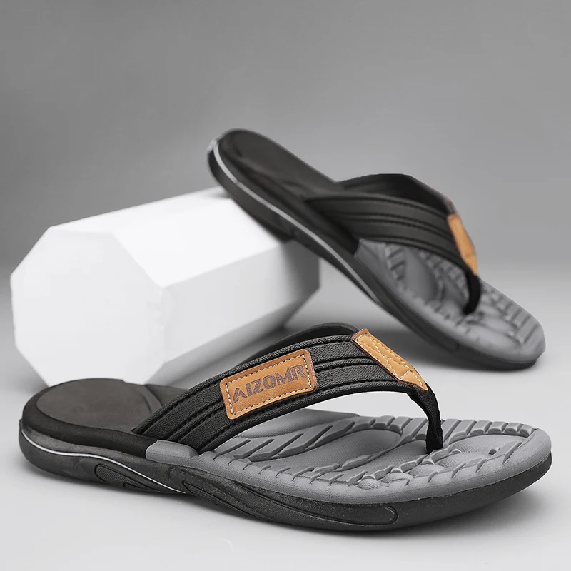 

2025 мужские шлепанцы, брендовые мужские тапочки высокого качества, Лидер продаж, пляжные сандалии, нескользящие модные повседневные домашние тапочки Hombre