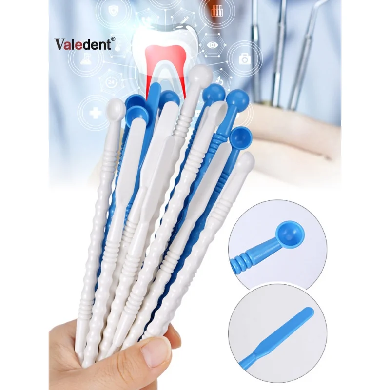 100pcs Dental Mixing Spatula Double Ends Plastic Mixing Knife Impression Material Alginate Cement Powder Plaster Gypsum Mixer