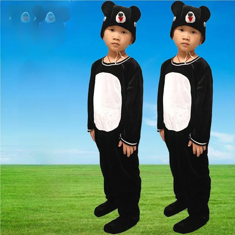 Costume de performance pour enfants Costume de danse design ours panda Bla Bear Panda Vêtements de performance Enfant en bas âge Animal parent-enfant...