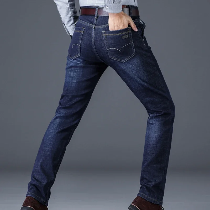 Thickened Men Open Crotch Pants Jeans Sport Straight Jeans for Winter Thermal Hidden Zippers Trousers Crotchless Clubwear