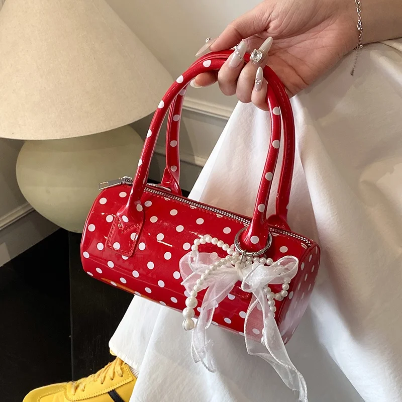 

2025 New Women's Korean Handbag Senior Designer Polka Dot Niche Pillow Bag Versatile Shoulder Crossbody Bag for Work and Travel