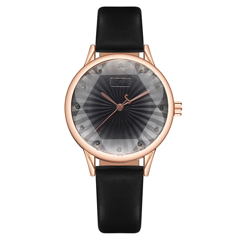 Women Quartz Watch With Leather Strap Diamond Decor Wristwatch Fashion Female Watches Casual Ladies Daily Wear Girl Gift Student