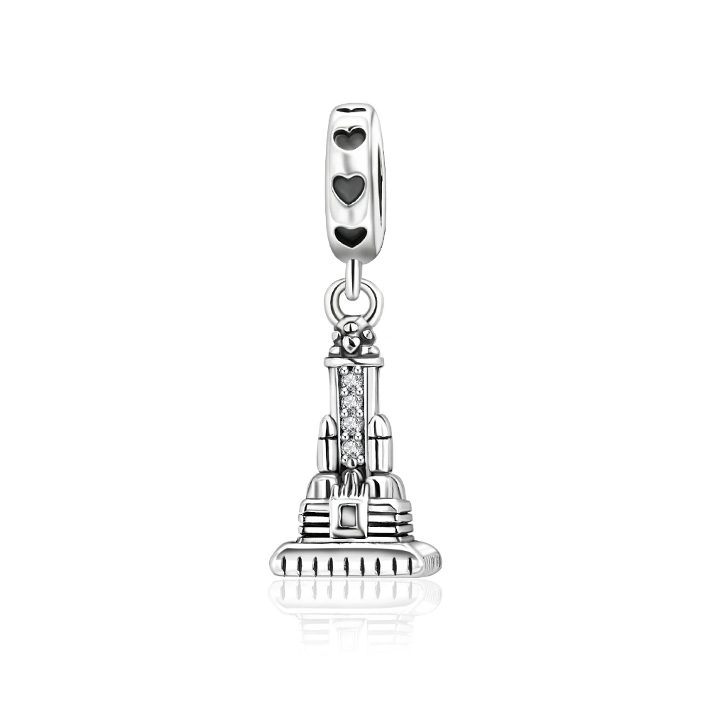

Ahthen 925 Sterling Silver Hot Sale Beads Castle Dangle Charm fit Snake Chain Bracelets Necklaces for Women Jewelry Making