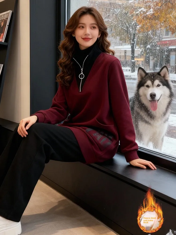 Korean Sle Commuter Down Jaet Thiened Warm Zipper Kette Damen Wintermantel Sli Casual Long Sve Mittellang