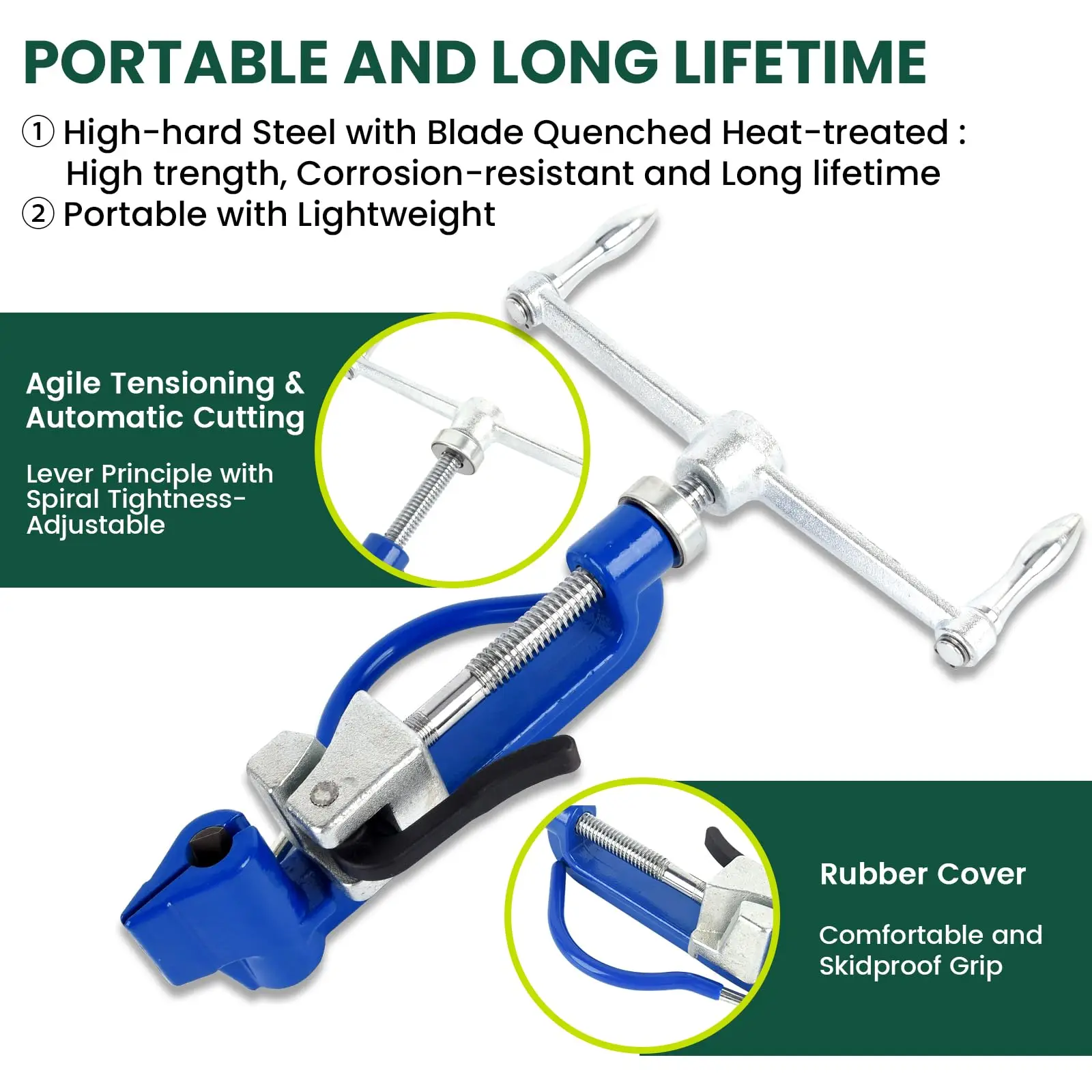 Steel Banding Tool Strapping Tensioner Crimper Cutter for 3/4