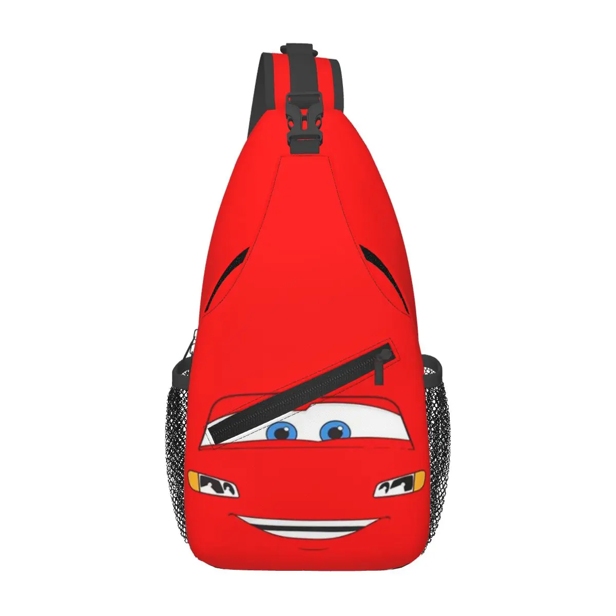 Custom Happy Cars Lightning McQueen Shoulder Crossbody Chest Backpack Shoulder Chest Bags Sling Bag for Traveling Cartoon Bags