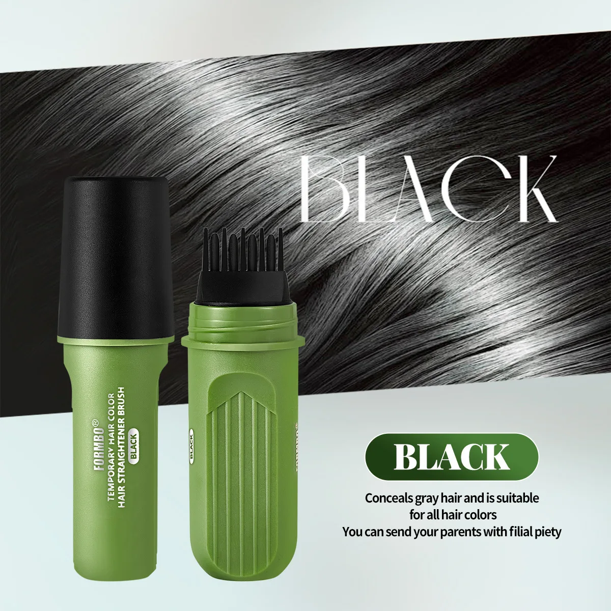 قلم تلوين الشعر، قلم صبغ عصا تلوين الشعر الرمادي الفوري، عصا خافي عيوب الجذر المؤقت #6