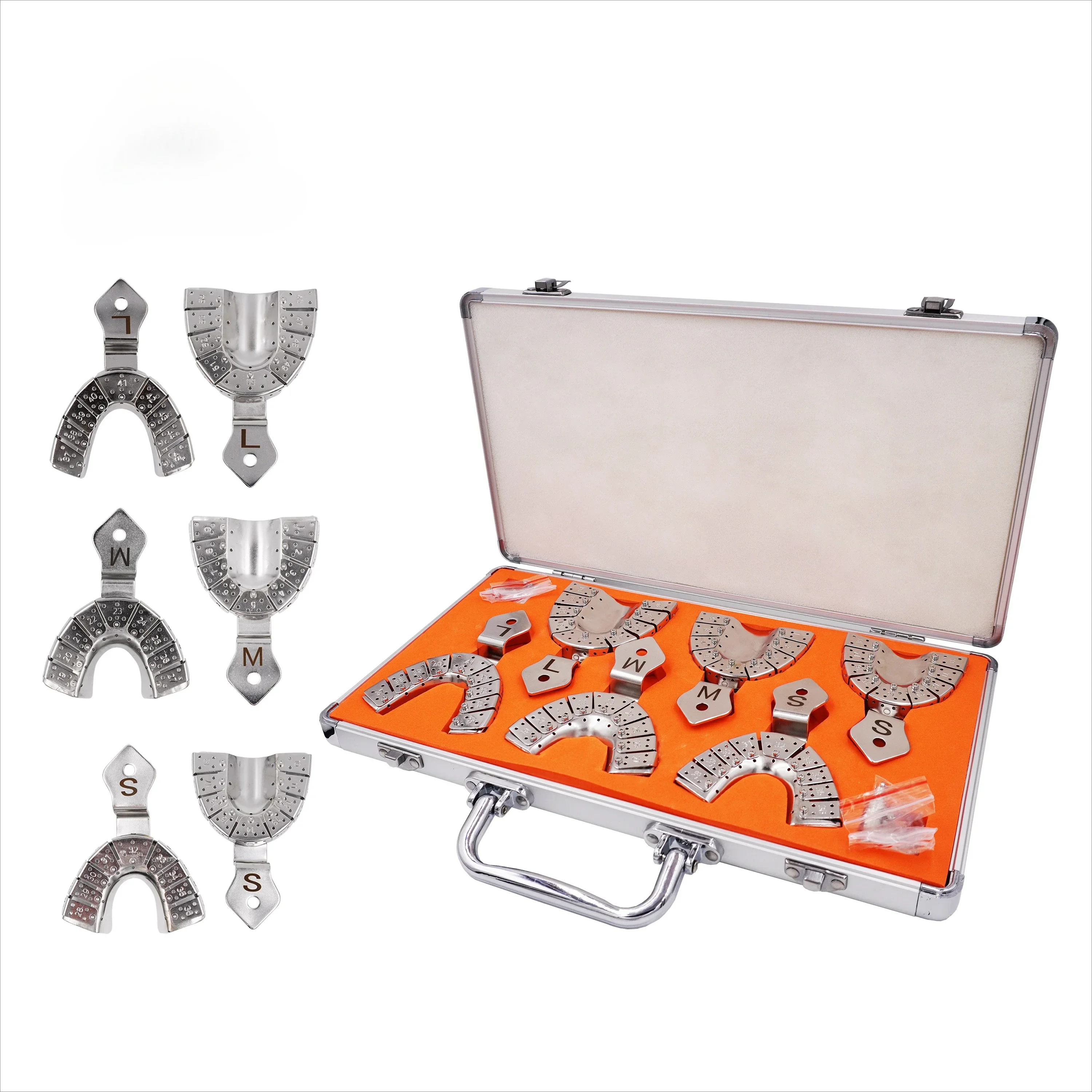 

Dentists Implants Trays Autoclavables Three Sizes Upper And Lower Stainless Steel Dentals Implants Impressions Tray