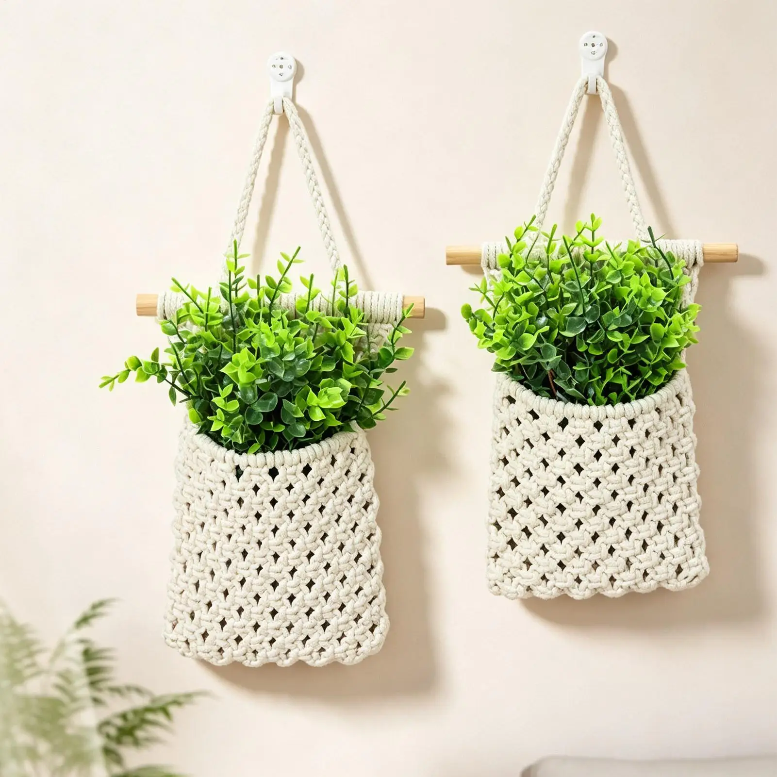 Macrame Plant Hangers Indoor Thickened Cotton Sturdy Lightweight House Wall Macrame Plant Pot Holder for Bathroom Kitchen