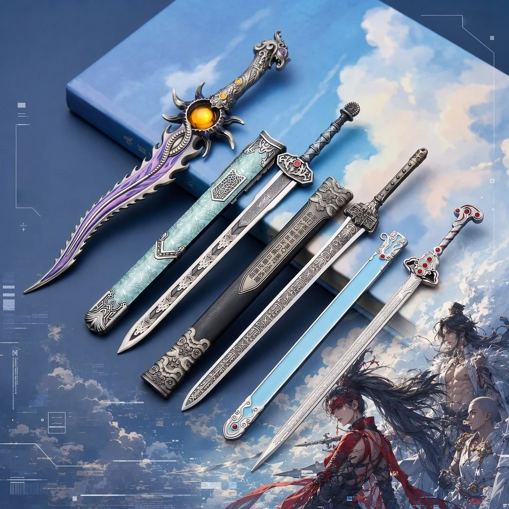 11inch Naraka Bladepoint Katana Anime Cosplay Prop Sword Ninja Knife Blade Multiple Styles Metal Japanese Miniature Toy Gift