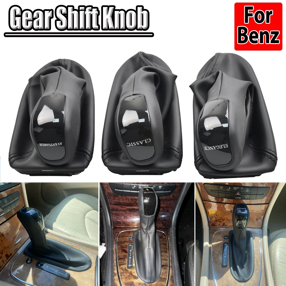 

For Mercedes Benz E-Class W211 NEW Gear Shift Lever Knob Shifter Hand Ball PU Leather Boot Cover Automatic Car Accessories