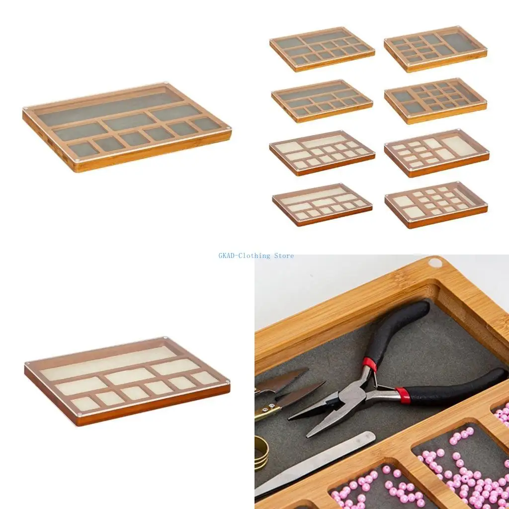 

N0PE Sturdy Jewelry Bead Storage Tray Featuring Soft Plush Lining And Acrylic Cover