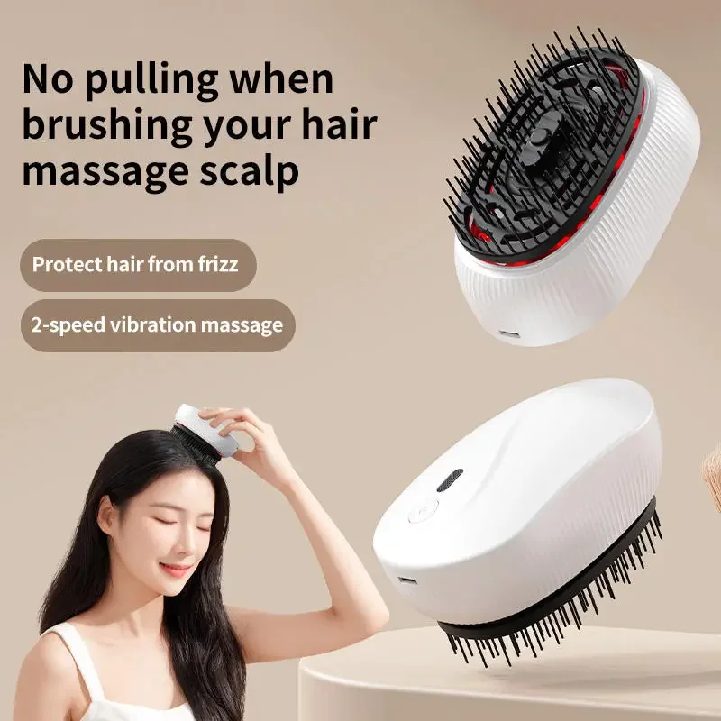 Red Light Electric Massage Comb Head Massager Scalp Care Instrument Hair Care Comb Straightening Comb Charging Hair Care