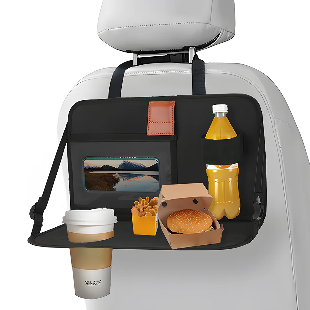 

Simple Portable Foldable Car Seat Back Dining Table Food Drinks Tray Holder Hanging Auto Seat Back Nylon Storage Bag Waterproof