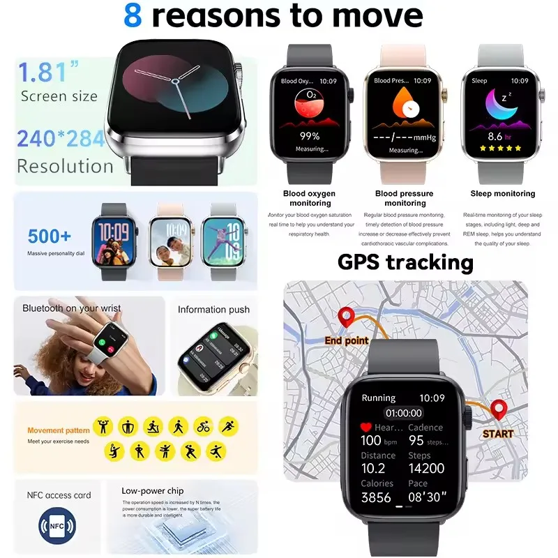 Smart Watch Dial Answer Calls Calorie Tracking Heart Rate Monitoring Music Playback Bluetooth Men Smart Watches Woman Step Count