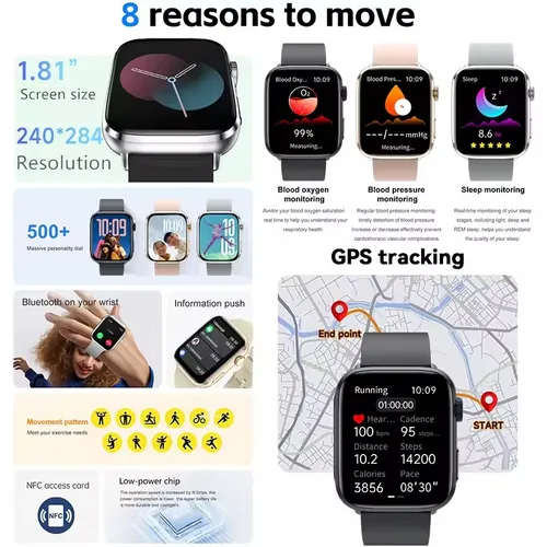 Imagen 2 del producto Reloj inteligente versión Global hombres mujeres HD AMOLED pantalla ritmo cardíaco Bluetooth llamada GPS pista impermeable deportes relojes inteligentes