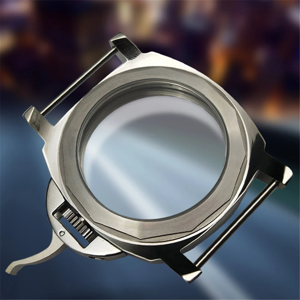 44MM 316L Stainless Steel Watch Case Waterproof Polished Shell for ETA 6497 6498 ST36 Movement