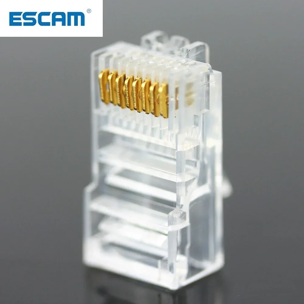 20/50/100PCS Network Connector RJ-45 Crystal Heads, Cat5 Cat5e Gold Plated Network Cable, RJ45 Ethernet Cables Module Plug