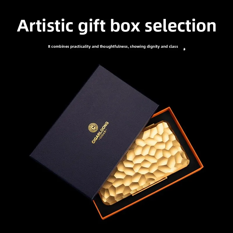 Cigar Dragon 3CM Portable Cigar Case CA-26EO Aviation Aluminum Lightweight Humidor Box for Business Travel & Trip Storage