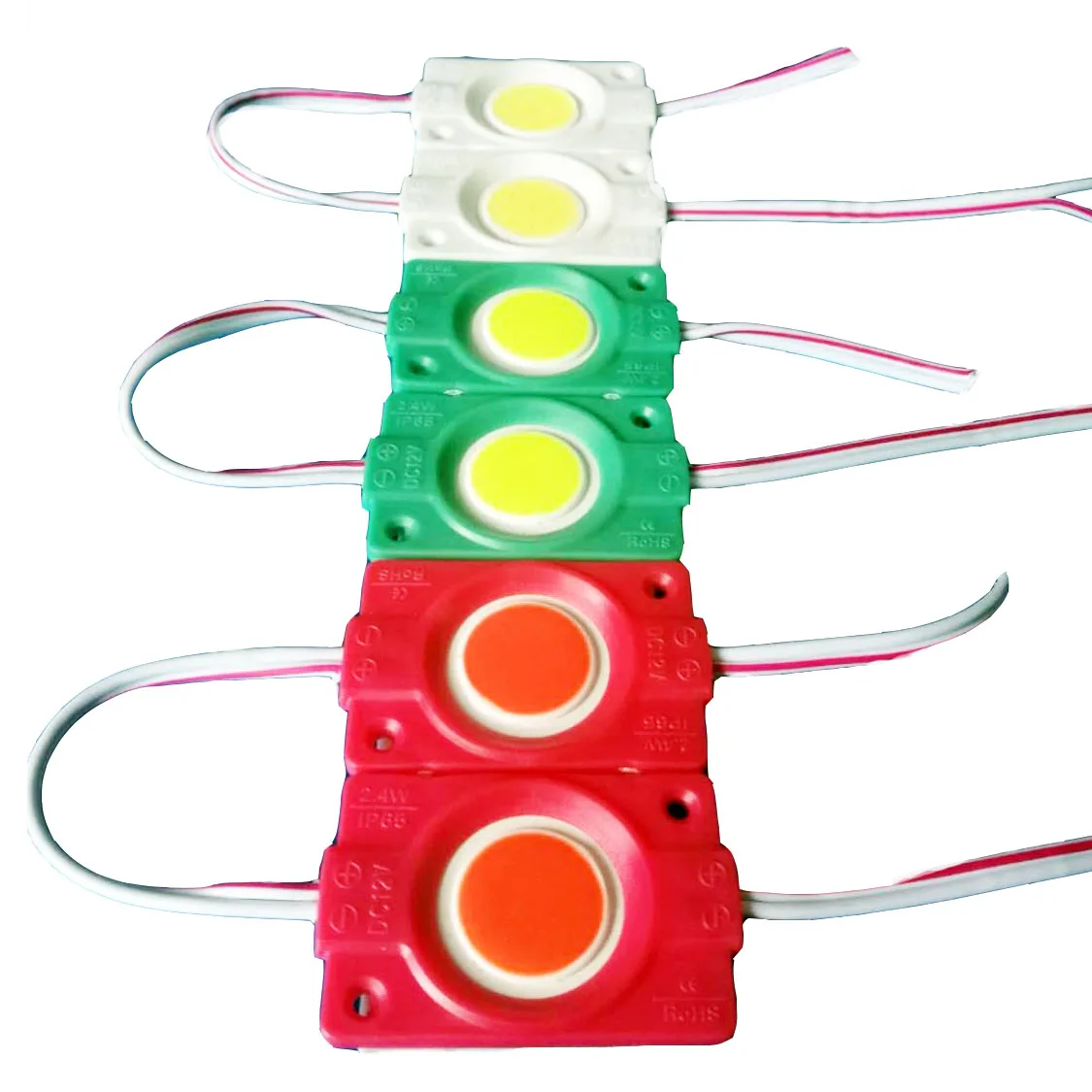 

60PCS Led Module 12V IP65 Listed White-6500K Warm White Red Yellow Green Waterproof Injection COB Led Module Advertising Sign