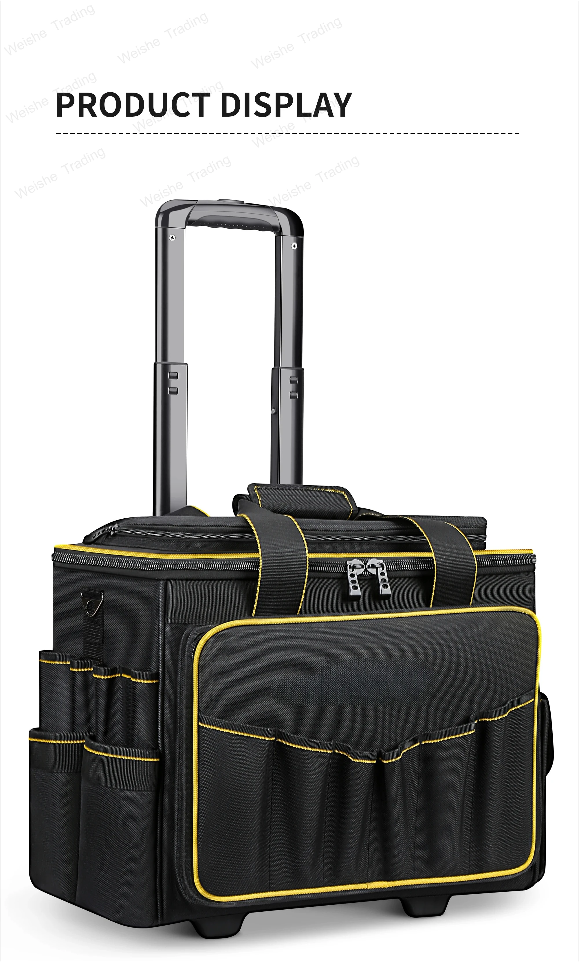 Rolling Tool Bag With Telescoping Rubber Handle And Heavy-Duty Wheel,  Rolling Bag, Adjustable Telescoping Handle