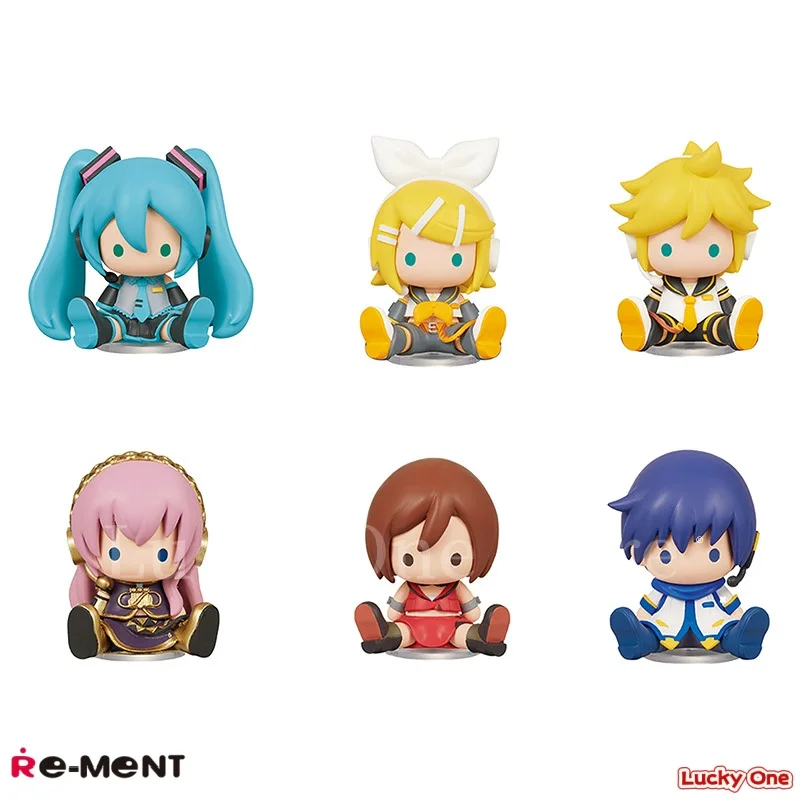 RE-MENT officiel Hatsune Miku et Kagamine Rin avec KAITO Doudou Eye Anime Figurine jouets à collectionner pour les Fans