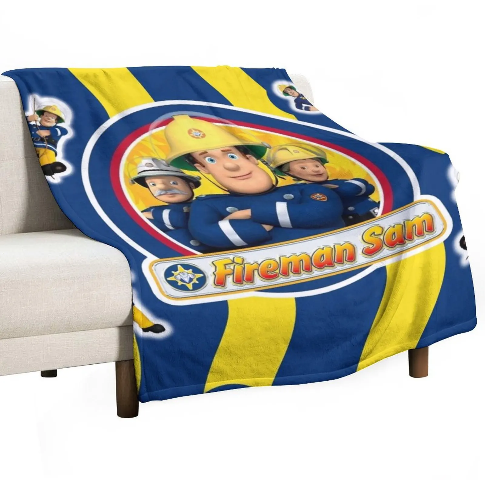 

Fireman Sam Abstract Throw Blanket Plaid on the sofa Blankets For Sofas Loose Custom Blankets