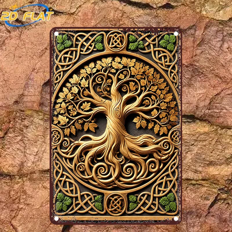 CIFBUY Vintage Celtic Knot Metal Aluminum Plaque, 2D Flat Waterproof Wall Sign for Indoor Outdoor Home Wall Decoration