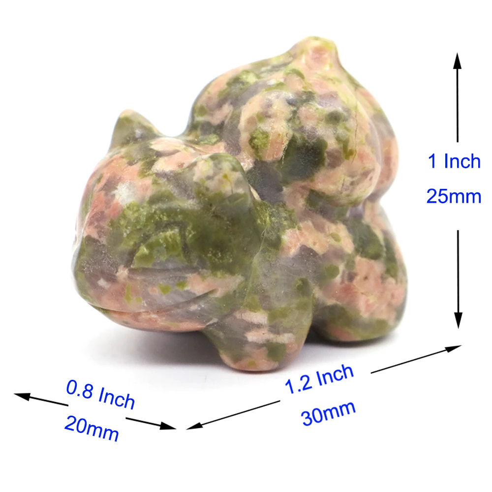 30mm Mini Cartoon Frog Statue Natural Stones Carved Ornament Healing Crystals Gemstones Figurine Room Desktop Decor Birthday Gif