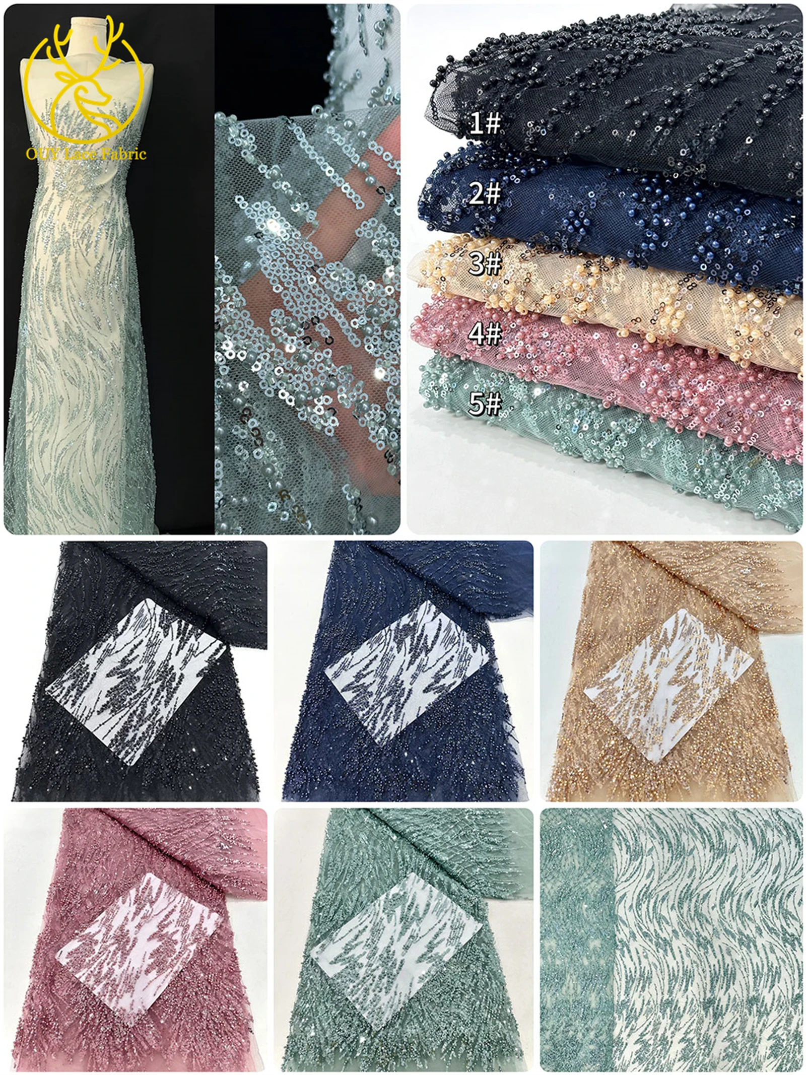 الأخضر أحدث الأفريقي مطرز أقمشة الدانتيل 2025 جودة عالية الفرنسية الترتر أقمشة الدانتيل نيجيريا شبكة تول النسيج فساتين الزفاف