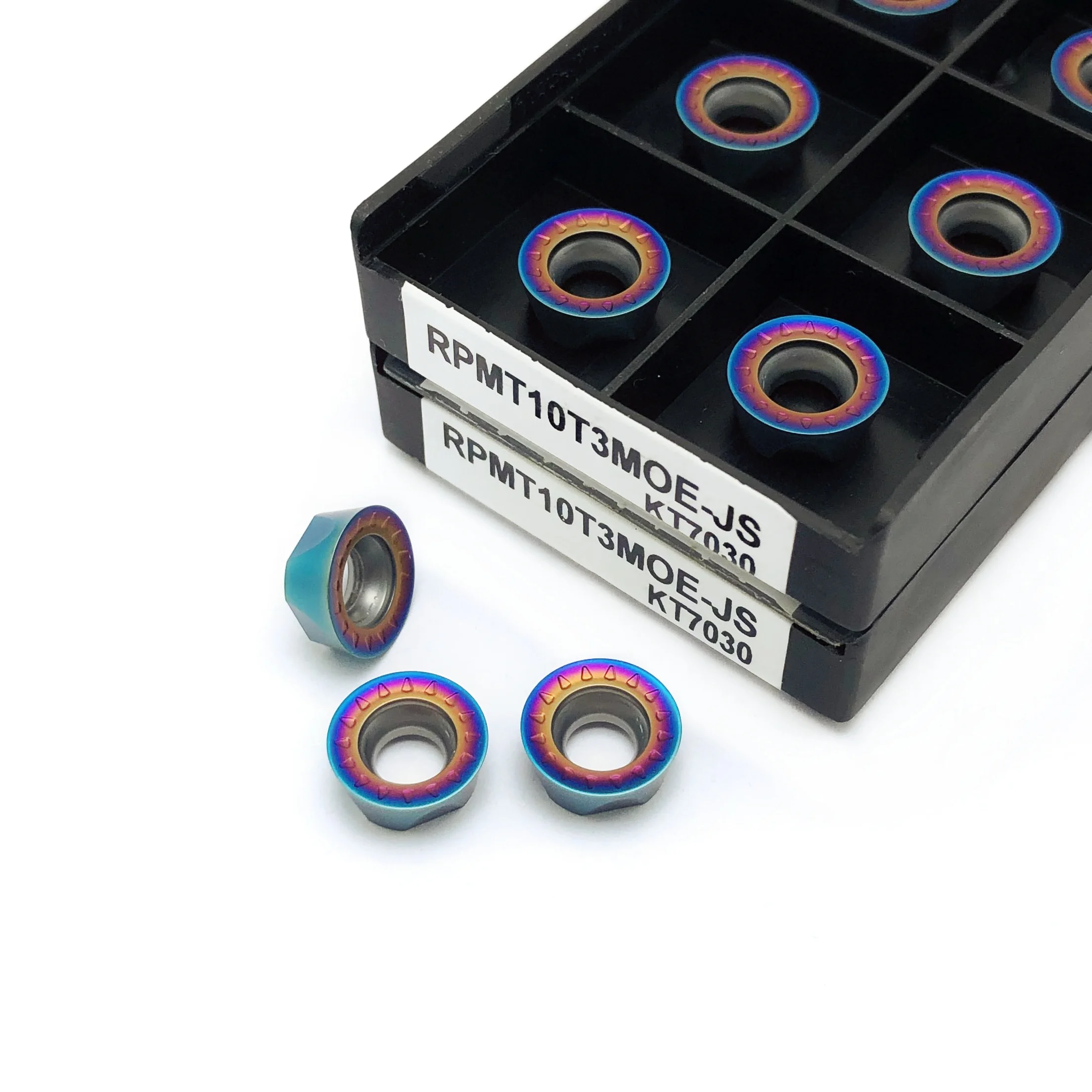 Nano-Blue Thread Cutting Tool, Carbide Insert, Torno CNC Turning Part, Alta Qualidade, RPMT10T3MOE-JS KT7030, RPMT10T3