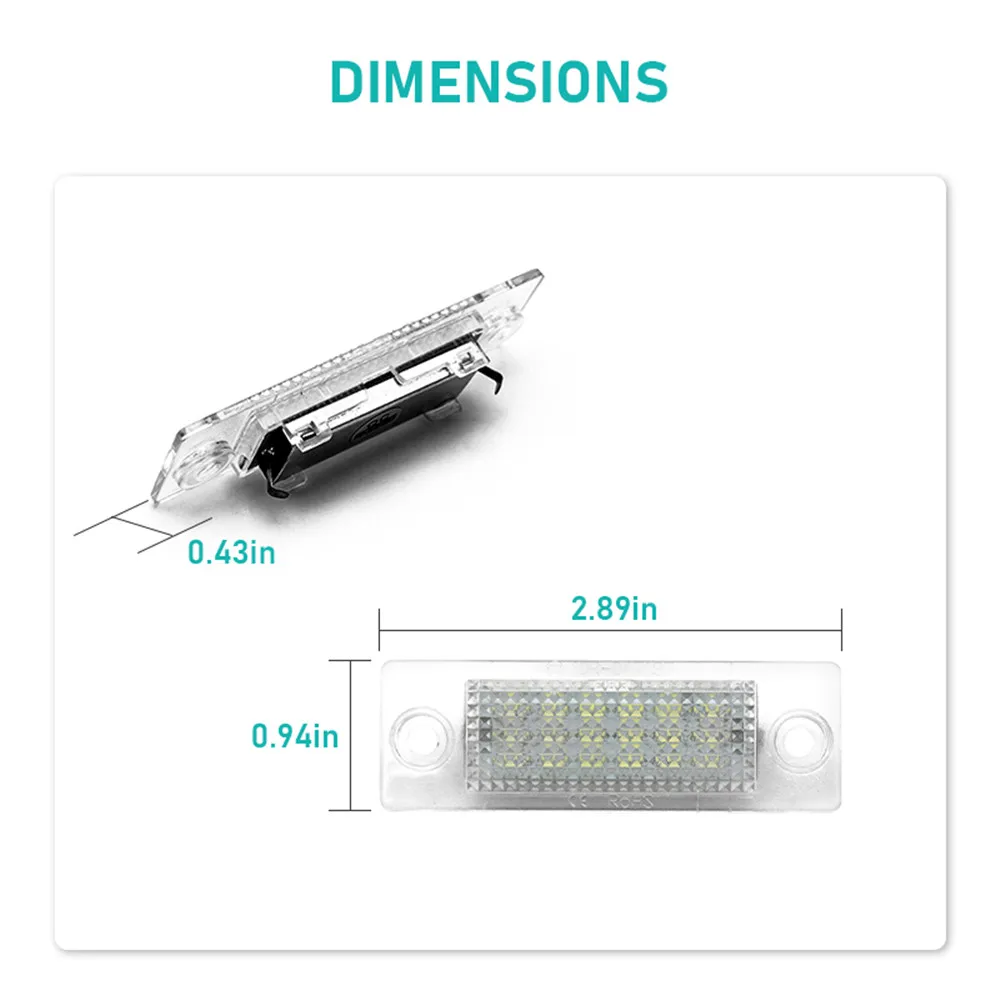 

2Pcs Ultra Bright 12V LED License Plate Lights For Volkswagen Touran Golf5 plus Jetta Passat