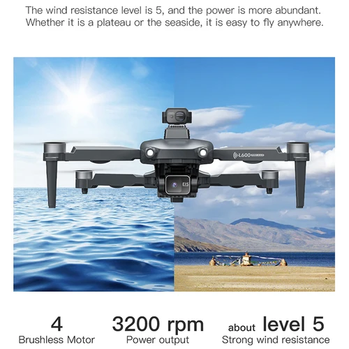 Imagen 2 del producto Nuevo L600 PRO MAX/PRO GPS Drone 5KM 4K cámara Dual profesional HD cardán de 3 ejes 360 °   Juguete cuadricóptero sin escobillas para evitar obstáculos