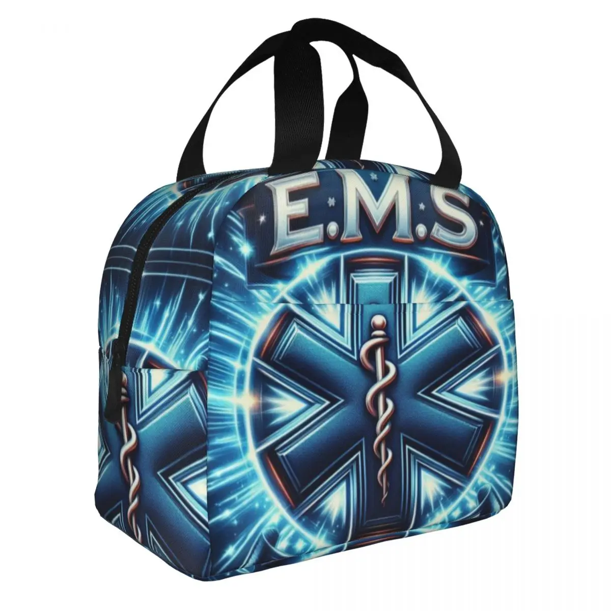 E-Emt-Star-Of-Life Lunch Bag for School Waterproof Picnic Thermal Cooler Insulated Lunch Box Women Kids Tote Bags