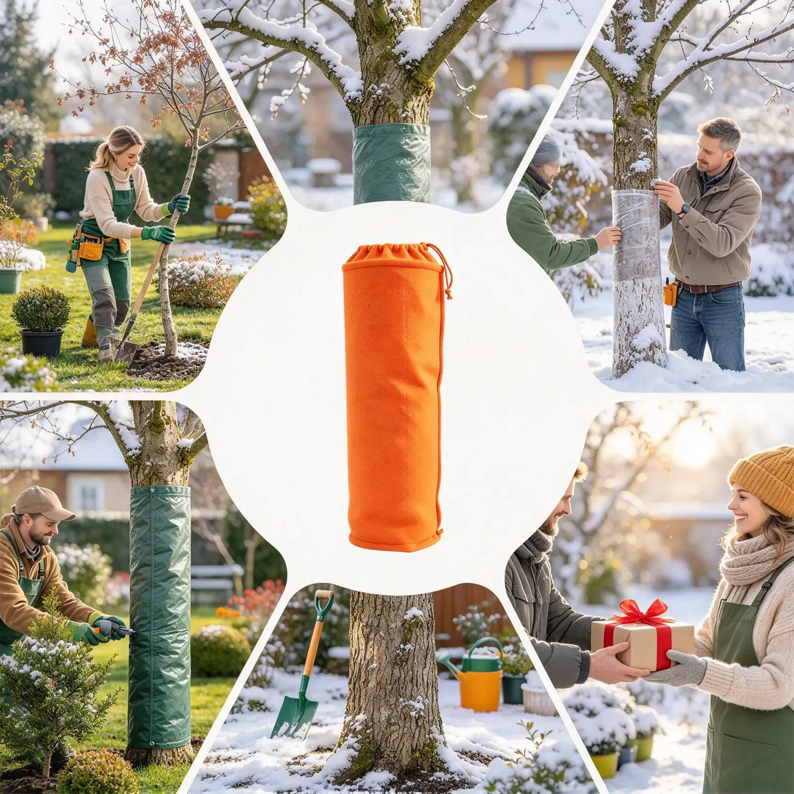 Tree Trunk Protector Guard 2 Pieces Frost Protection Thermal Felt Cover Insulated Tree Trunk Wrap For Park Garden Patio