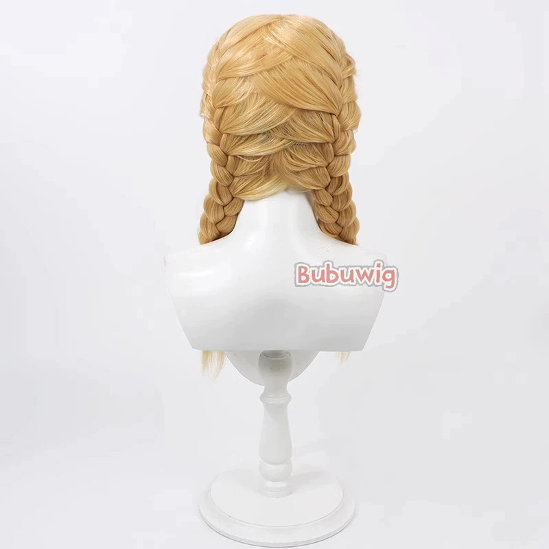 Bubuwig pelo sintético Fujita Kotone pelucas de Cosplay Gakuen Idolmaster Fujita Kotone 50cm de largo peluca trenzada rubia resistente al calor